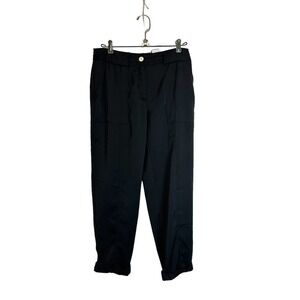 Michael Kors Basic Pants Women's sz. Petite S Black w/ 2 Pockets‎ Folded Hem